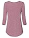 Vinmatto Women's 3/4 Sleeve Scoop Neck Front Pleated Tunic Top