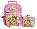 Shopkins 16" GIRLS KIDS LARGE ROLLING BACKPACK Plus LUNCH BAG