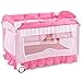 BABY JOY 4 in 1 Pack and Play with Adjustable Net, Portable Nursery Center Playard with Bassinet, Changing Table, Infant Baby Playard with Music Player, Carrying Bag