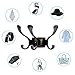 Wall Mounted Coat Towel Hooks, TINGOX Metal Heavy Duty Swing Robe Rack Hanger, 45 lbs Weight Capacity with 6 Utility Hooks, Best Decorative for Bathroom Cubicle Entryway (Oil Rubbed Bronze)