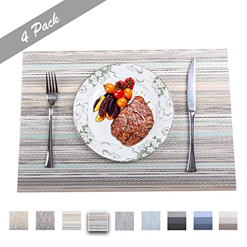 PREMIUM CARE Set of 4 Placemats for Table Heat-Resistant Skid-Proof Table Mats Dining Table Woven Stain Resistant Easy to Clean