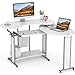 LITTLE TREE L-Shaped Computer Desk, Rotating Corner Desk & Modern Office Study Workstation, for Home Office or Living Room (White)