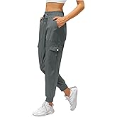 Women's Joggers with Pockets Drawstring, Lightweight Quick Dry Cargo Athletic Pants for Hiking Jogging