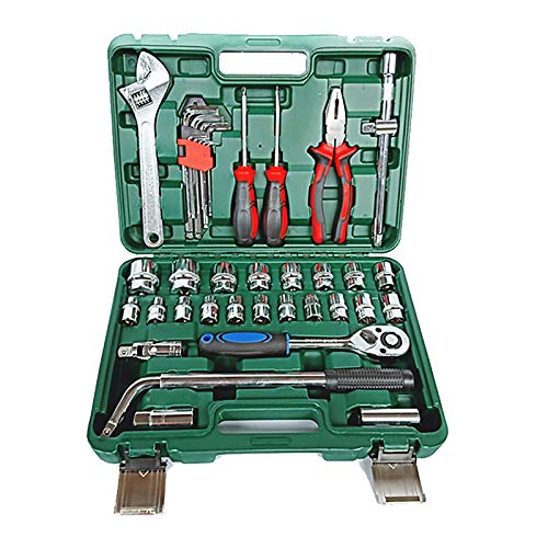 Werkzeugkoffer Werkzeugkastenmaschine Reparaturauto Reparatur Kombination Werkzeug 40 Stücke Sockelschlüssel Hardware…