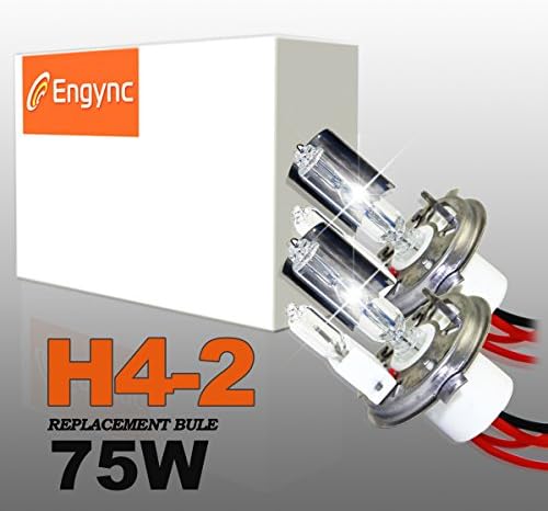 Engync® 75W High Powered H4 (HB2) (9003) Lo/Hi Halogen Xenon HID Replacement Bulbs | Hi/Low Light blue Color (10000K)