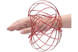 TEACHER'S CHOICE Kinetic Educational Spring Toy - Multi Sensory Interactive 3D Shaped Flow Ring, Red
