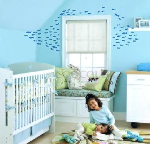 Tr001 Wandtattoo Meer See Fisch Fische 84 Stuck Bad Kinderzimmer Deko Wandaufkleber Hellrosa Amazon De Kuche Haushalt