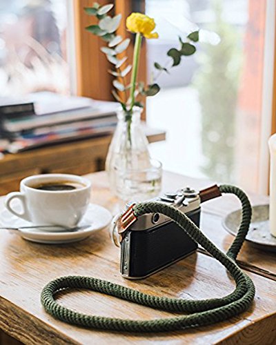 Camera Strap Eorefo Handmade Soft Cotton Vintage Camera Neck Shoulder Strap for Mirrorless and DSLR Camera,Green.