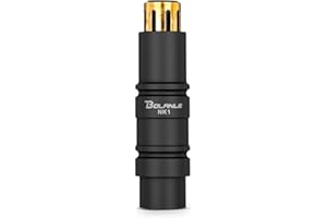Bolanle Microphone Preamps 28dB Gain XLR Male to Female Adapter with Gold-Plated Connectors, 48V Phantom Power for SM7B/SM58 Mics, Mixer, Sound Card (Black)