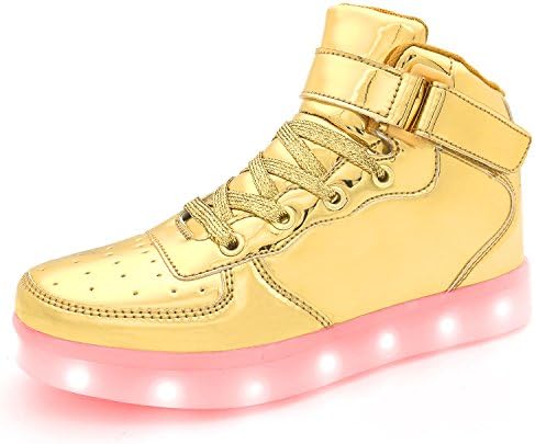 APTESOLKids LED Light Up Shoes High Top Cool USB Rechargeable Flashing Sneakers for Unisex Child Boys Girls