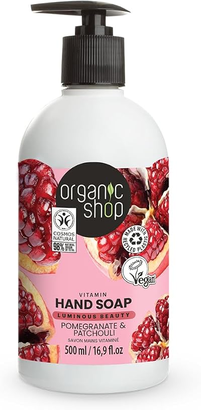 Organic Shop Hand Soap Vitamin Pomegranate Patchouli 500ml Natural BDIH Cosmos