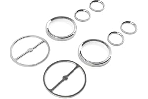 CNxinn10 Speedometer Fairing Dashboard Stereo Trim Ring Accent Guage Chrome Metal Speedometer Bezel & Plastic Speaker Covers 