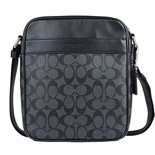 Coach Mens Flight Bag in Signature PVC 54788 in Charcoal/Black