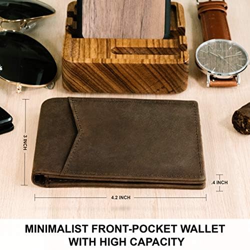 STAY FINE Wallet for Men Slim Minimalist Leather RFID Bifold Front Pocket Billfold