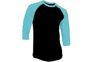 Hat and Beyond Mens Raglan 3/4 Sleeves T Shirts Slim Fit Plain Baseball Jersey