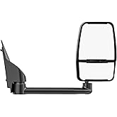 Passenger Side Tow Mirror Compatible with 2003-2019 Chevy Express/GMC Savana 1500 2500 3500, Right Side Manual Folding Adjustable Towing Van Mirrors Replacement