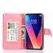 TabPow LG V30 Case, 10 Card Slot - ID Slot, Button Wallet Folio PU Leather Case Cover with Detachable Magnetic Hard Case for LG V30 (2017 Release) - Glitter Rose Gold