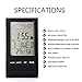 Fineed Mini Indoor Humidity Gauge, Temperature and Humidity Monitor, Digital Alarm Clock Snooze Calendar and Home Weather Station, Large LCD Display (Black)
