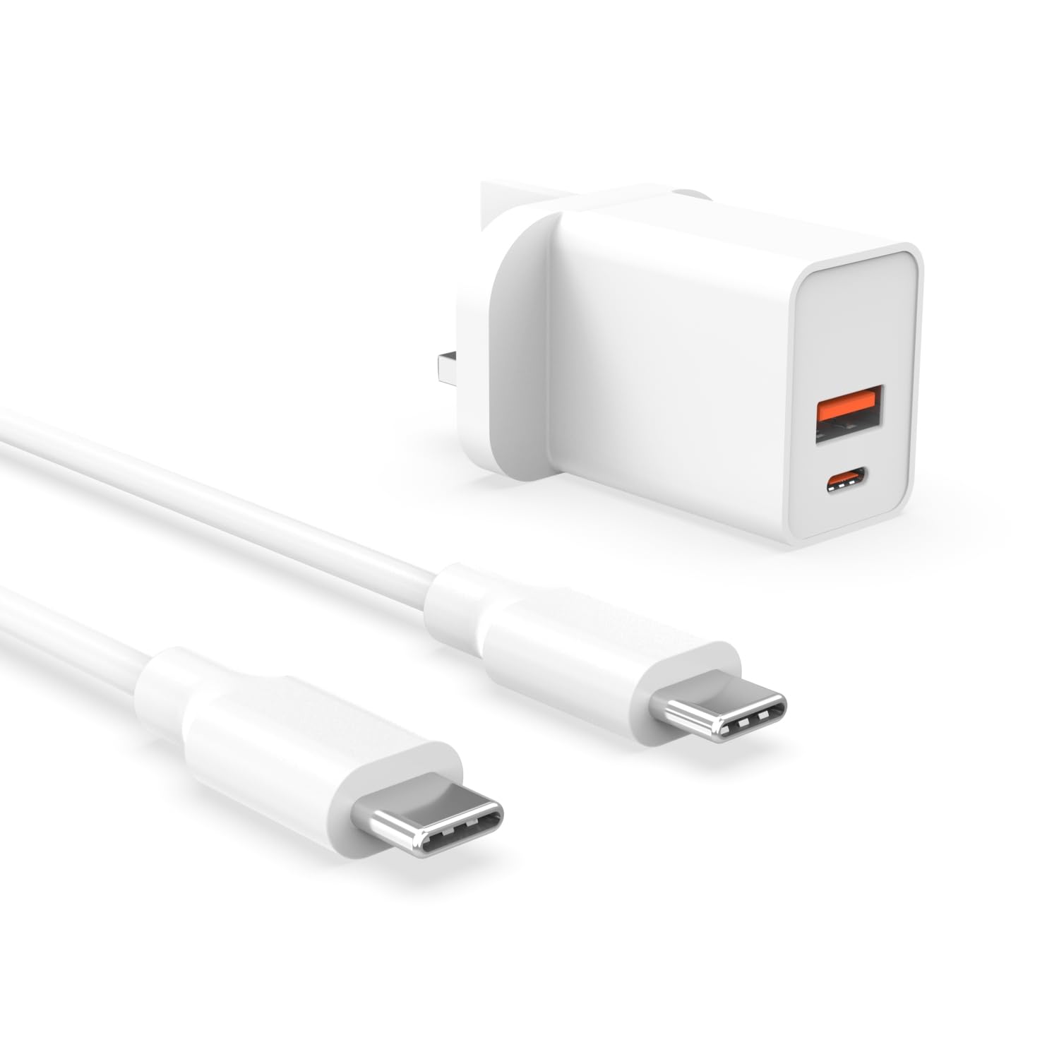 20W Dual USB-C Fast Charger Fit for iPad Pro, iPad 10th 11th Generation 2025, Air, Mini 6th 7th Gen, 11 12.9 13 Inch Charging Plug and Cable 1.8M