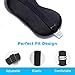 Sleep Mask, WOLVETRAD Blindfold, Gift Carry Pouch Included Natural Silk Super Smooth Eye Mask for sleep with Adjustable Strap (Large, Black)