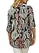 Chase Secret Womens Floral Printed V Neck Loose Caual Cuffed 3 4 Sleeve Blouses XX-Large Black