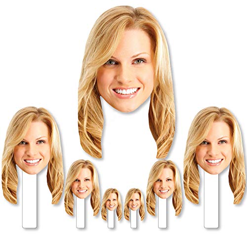 Fun Face Cutout Kit - Custom Photo Head Cut Out Photo Booth and Fan Props - Upload 1 Photo - Set of  - //coolthings.us