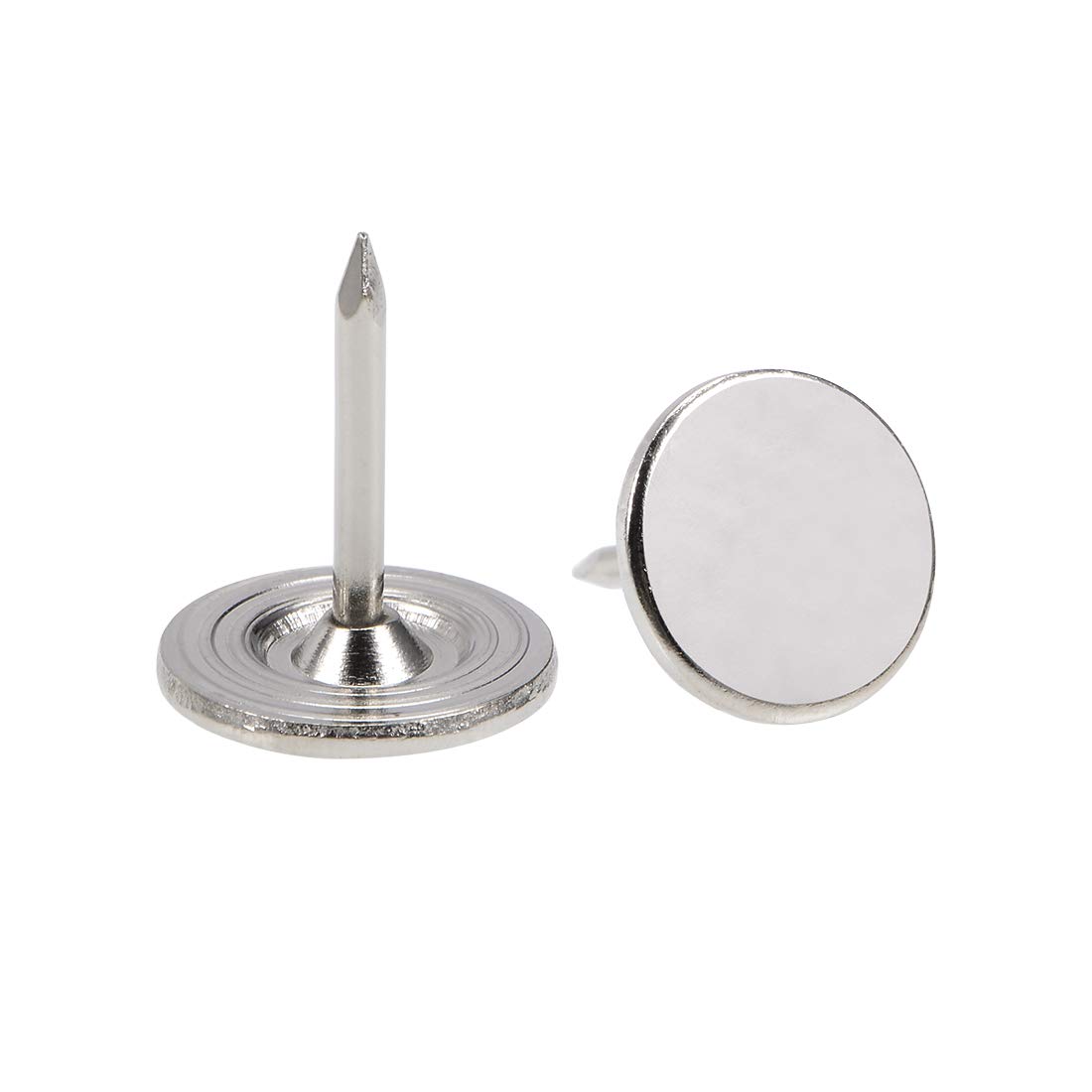 sourcing map Upholstery Nails Tacks 11mmx13mm Flat Head Furniture Nails Pins Silver Tone for Furniture Sofa Headboards, 50 Pcs