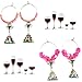 300Pcs Wine Charm Rings, Open Jump Ring, ABUFF Beading Hoop for DIY Wine Charms, Earrings 30x25mm