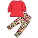 Jastore 3Pcs Baby Girls Flower Clothing Sets Coat+Shirt+Floral Pants (5T) Red