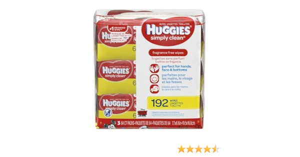 huggies simply clean wipes 384