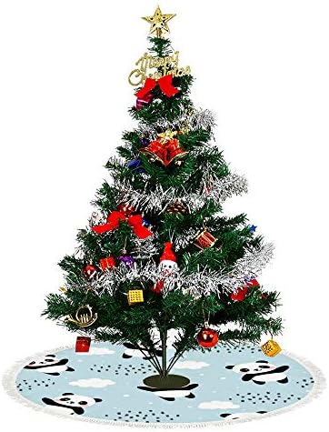Zhongji クリスマスツリースカート ラウンド じゅうたん 屋内屋外 かわいいパンダ 雰囲気の装飾 ベルボア クリスマスパーティー ギフト 在庫処分 3サイズ選べる