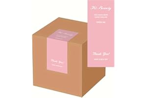 50PCS Box Seal Sticker, Boosaletico 6x15cm Pink Rectangle Box Seal Sticker Business Commodity Packaging Sealing Stickers Gift Box Decor Bag Packaging Label Sealing Decals