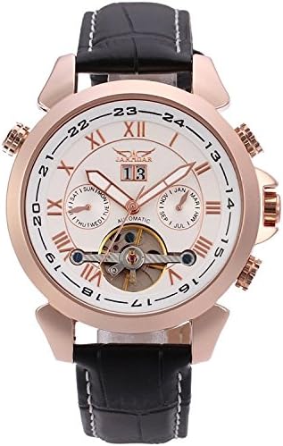 New Trendy Rose Gold Bezel Alloy Case Brilliant Automatic Watch For Men