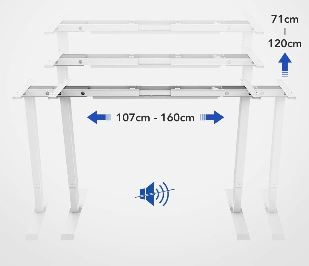 FLEXISPOT Standing Desk Dual Motors,Sit Stand Desk Height Adjustable Desk Stand Up Desk Electric Standing Desk Adjustable Standing Desk with Memory Smart Pannel EB2 Series (White Frame Only) - Image 4