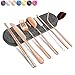 Annvchi Eco Friendly Utensils Set - Reusable Silverware Set with Case - 8 Pieces Including Knife Fork Spoon Chopsticks Straws Brush and Carrying Case, Reusable Silverware Set to Go (Rose Gold)