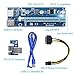 PCIe Riser Ptsaying PCI-E 16x 8x 4x 1x Powered Riser Adapter Card With LED hint w/ 60cm USB 3.0 Extension Cable & 6-Pin PCI-E to SATA Power Cable - GPU Riser Adapter - Ethereum Mining ETH(3 pack)