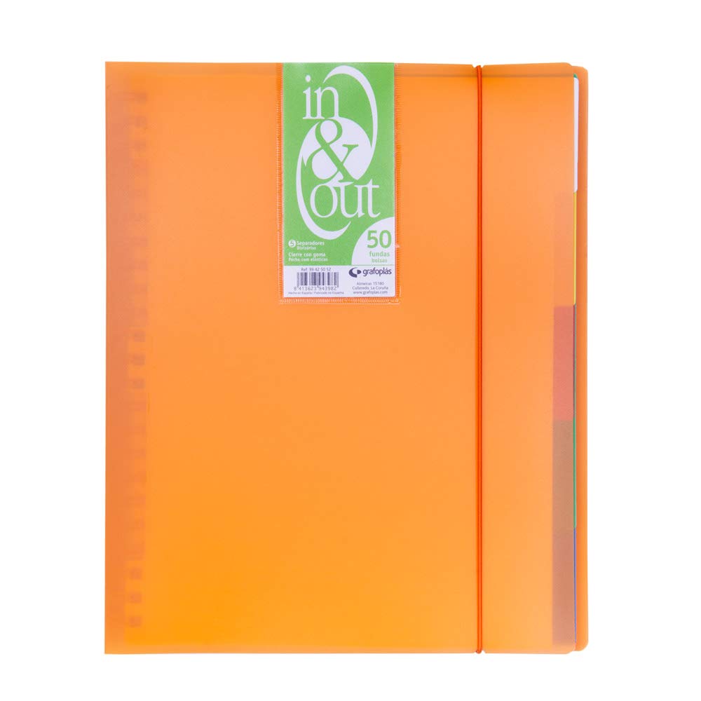 Grafoplas 39425052 – Folder, 50 Pockets, in & Out System, A4, Orange