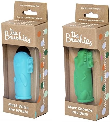 Made in the USA - baby and toddler toothbrush - Chomps the Dino and Willa the Whale