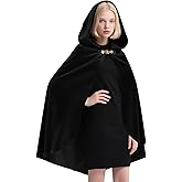 Halloween Medieval Cloak with Hood for Men and Women, Renaissance Vampire Witch Wizard Elf Costume Cape for Cosplay