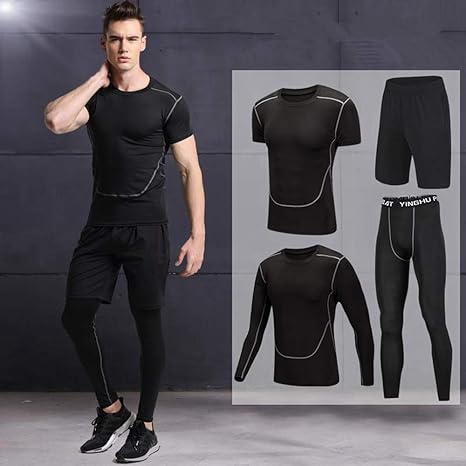 JJZZ Conjuntos térmicos para Hombre Secado Rápido Hombres Running ...
