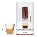 Cafe Affetto Automatic Espresso Machine & Milk Frother with Built In & Adjustable Espresso Bean Grinder, One-Touch Brew in 90 Seconds, Wifi & Smart Connected, Removable 1.2L Water Tank, Matte White