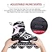ITurnGlow Kids and Adults Adjustable Inline Skates with Full Light Up Wheels, Safe and Smooth Beginner Rollerblades for Girls and Boys, Men and Women