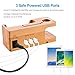 AMIR USB Charging Station, Multi Device Charging Station with 3 USB Ports 3.0 Hub, Bamboo Charger Dock Organizer for iPhone X / 8 / 7 / 7Plus / 6s / 6, iWatch 38mm / 42mm, for Samsung & Smartphones