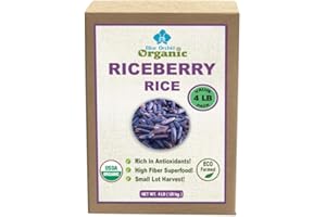 BLUE ORCHID ORGANIC Organic Riceberry Rice - Purple Thai Black Jasmine Rice - USDA Certified - Premium Freshness - Small Lot Harvest Direct from our Farm to your Table - 4 LB