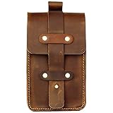 LXFF Mens Genuine Leather Fanny Pack Waist Bag Belt Pouch Bum Bags for Men Vintage Brown
