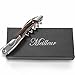 Professional Waiters Corkscrew with Gift Box – Ebony Wood, Stainless Steel, Single Lever, All-in-one Corkscrew, Wine Opener, Bottle Opener and Foil Cutter made for Sommeliers, Waiters and Bartenders