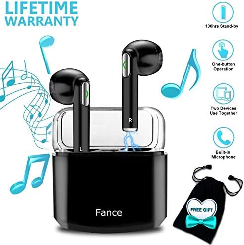 Wireless Earbuds,Bluetooth Earbuds Stereo, Wireless Earphones Mic Mini in-Ear Earbuds Earphones Earpiece Sweatproof Sports Earbuds Charging Case Compatible iOS Android Smartphones
