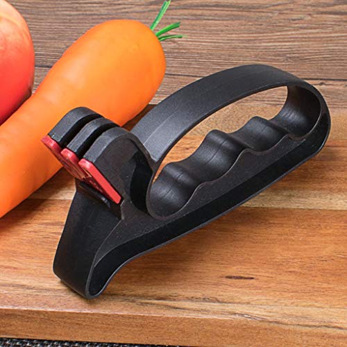 Nesee 2 in 1 Edge Handheld Knife Sharpener Handy Professional Handheld Scissors Sharpener Tool Carbide V Sharpening Concept - Full Length Safety