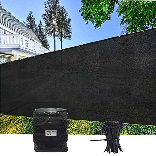EVERGROW 4′ x 50′ Black Fence Privacy Screen Windscreen Cover Outdoor Patio Fabric S ...
