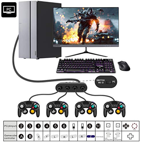 4 Switch+Gamecube+Controller+Adapter+Nintendo